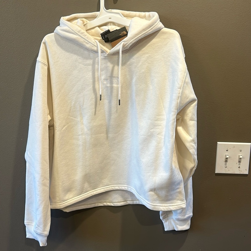The North Face Women's Cropped Front High Low Hoodie gardenia white XL NWT